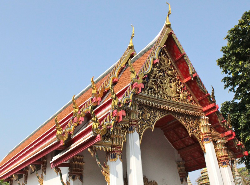 Templo de Wat Pho. Lá dentro fica a gigantesca estátua do Buda Reclinado. 