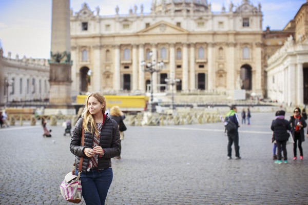 O primeiro lugar que visitamos em Roma: o Vaticano! Foto: Emanuelle Rigoni 