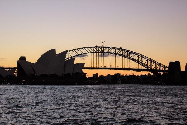 sunset in Royal Botanic Garden, Sydney