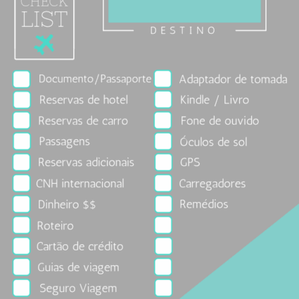 Checklist de viagem para imprimir e usar! <3